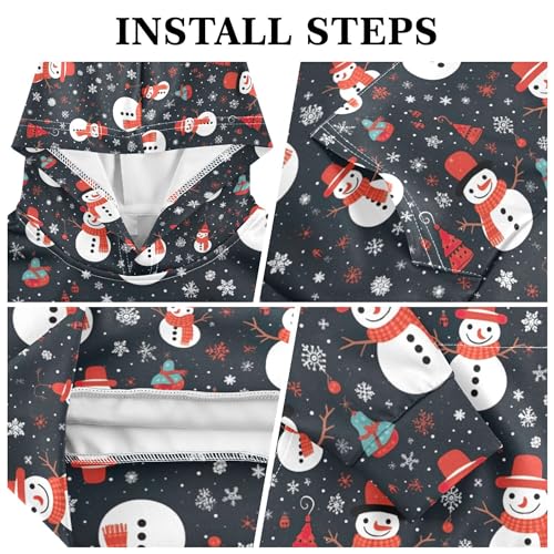 Kids Hoodies Sweaters Christmas Xmas Snowman Hooded Sweatshirts with Big Pockets for Boys Girls B04003373