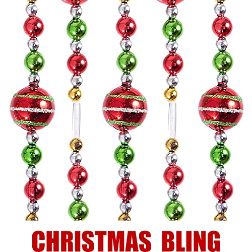 Klikel Christmas Acrylic Garland 10 Feet Long Red Green Gold And Silver #TOP3