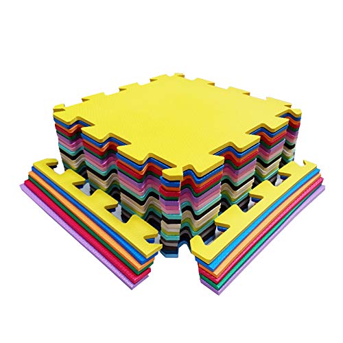 Kit 8 Placas Tapete Tatame EVA 50x50x1cm 10mm Cores Menina