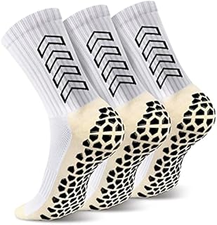 ENONEO Anti-slip Sports Socks for Men Women 2-3 Pairs Football Grip Socks with Anti Blister Rubber Pads Thickened Athletic Socks Breathable Sport Socks for Soccer Basketball Running Yoga
