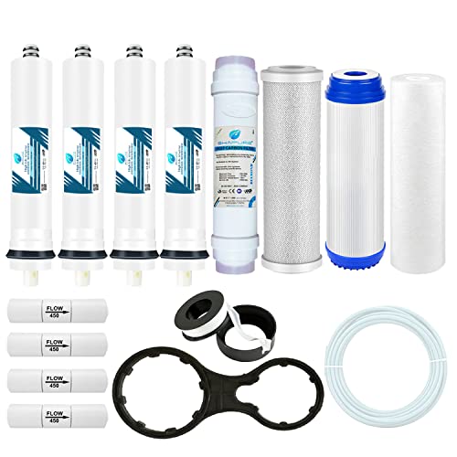 Image of SHAPURE 25 LPH RO Water Purifier Filter Replacement Kit with CTO, GAC, PP Spun and Post Carbon Filter, 4 Membrane Spanner and Teflon for 25 Liter Water Purifiers Set