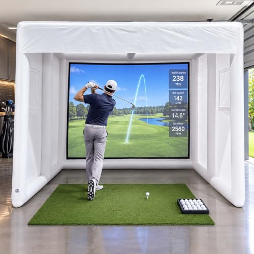 Inflatable Golf Simulator Enclosure 10x13x10FT Golf Practice Tent
