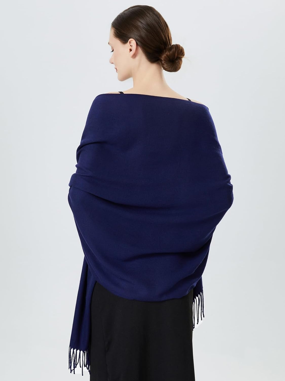 QBSM Womens Large Soft Wedding Evening Pashmina Shawls Wrap Scarfs - Image 4