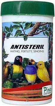 PINETA Antisteril 40g Vitamins for Birds Essential Vitamin A D3 E Powder, Pet Bird Vitamins for Parakeet and Parrot Food, Feather Color Enhancer and Bird Fertility Enhancer
