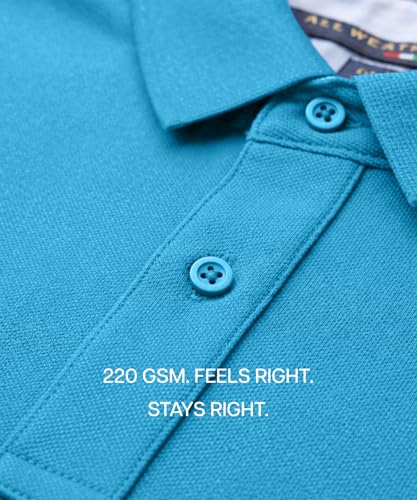 Image of AWG ALL WEATHER GEAR 100% Cotton Polo T Shirt for Men | Soft & Breathable Fabric | Regular Fit | Half Sleeve Polo Collar T Shirt | Casual & Office Wear | Comfortable & Durable Mens Polo T Shirt