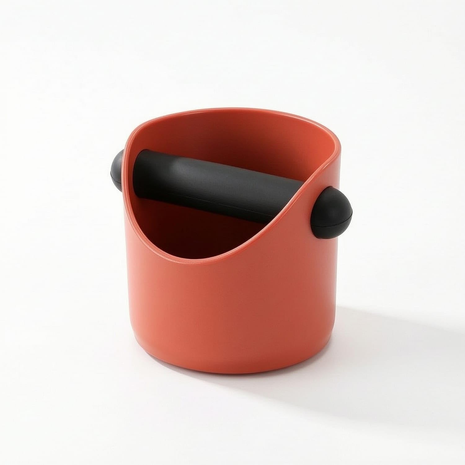 Easy-Clean Knock Box with Removable Bar Non-Slip Espresso Knock Box Compact Espresso Dump Bin Countertop for Baristas, Kitchen Countertops, Coral Red-picture-24