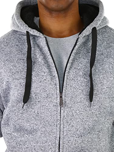 Image of ToBeInStyle Men's Polar Fleece Long Sleeve Zip Up Kangaroo Pocket Cold Weather Hoodie Jacket