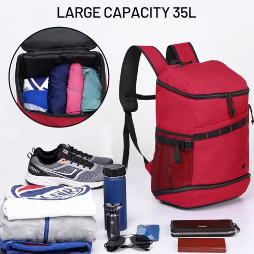 MIER Gym Backpack for Men and Women, 35L Basketball Backpack with Shoe Compartment & Wet Pocket, Waterproof Sports Bag for Travel and Workout - Image 6