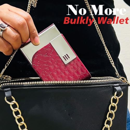 Image of FELSTAR Customized /Personalized Card Holder with Name Engraved, Leather Professional Business Visiting Card Holder /Credit Card Holders Men, Women Day Gift, Corporate Gift for Employees (Maroon)