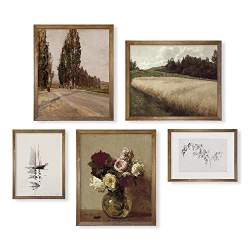 Vintage Boho Wall Art & Decor - Neutral Wall Print For Farmhouse Bathroom Kitchen Bedroom - Nature Flower Sketch Posters Picture For Room Decor, French Country, Cottagecore Aesthetic, Botanical Sketch #TOP5