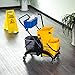 HOMCOM 2 x 6.9 Gallon Mop Water Bucket Wringer Cart with Easy to Use Side Press Wringer, Smooth Wheels, Mop-Handle Holder