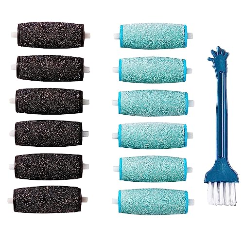 Replacement Rollers for Amope Extra Coarse Pedi Perfect Refills for Electronic Foot File (6*Extra Coarse 6*Regular Coarse 1*Brush)