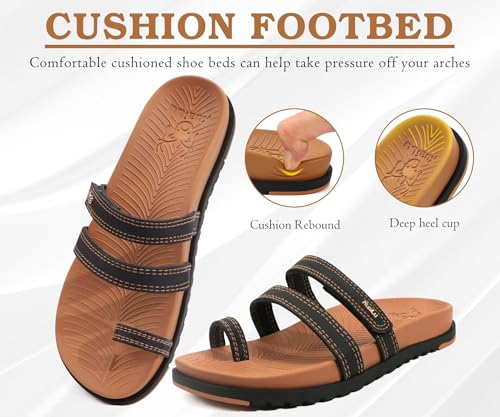 Image of KuaiLu Womens Slides Sandals With Arch Support Comfort Plantar Fasciitis