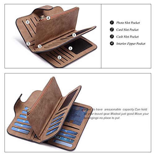 INOVERA-LABEL-Brown-Vegan-Leather-Womens-Tri-fold-Women-Fashion-Card-Coin-Holder-Ladies-Long-Purse-Clutch-Wallet-KK24