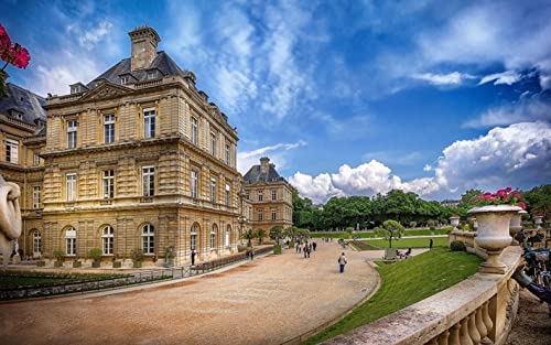 Haeran RiverFull Drill Latin Quarter Paris Luxembourg Garden France DIY 5D Diamond Painting by Number Unique Kits Home Wall Decor Crystal Rhinestone Wall Decor