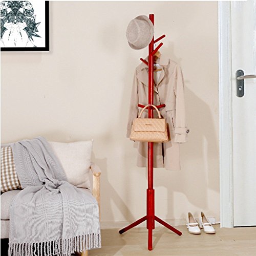 Preisvergleich Produktbild Aufhänger XIAOYAN Garderobe, Garderobenständer, Schlafzimmer Mantel stehend, Garderobe aus Holz, einfache Garderobe, Kleiderbügel, Einfache Garderobe, Moderne Mantel stehend (Farbe : 4)