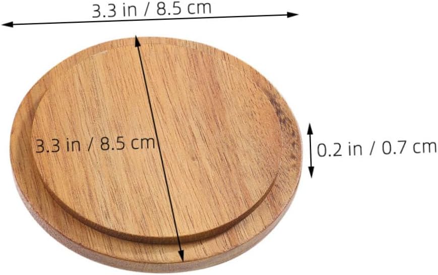 PRETYZOOM 20pcs Sleek Wooden Mug Lids Sealing Cup Covers Wood Lid and Spoon Rest for Travel Mugs