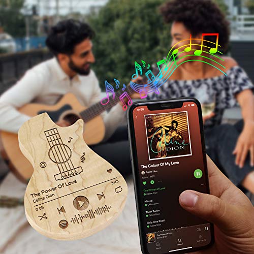 Spotify Boîte à médiators en bois avec 3 compartiments pour guitare - Les Beatles, Paul McCartney, John Lennon, RIngo Starr, George Harrison Spotify Boîte à médiators en bois avec 3 compartiments pour guitare – Image 3