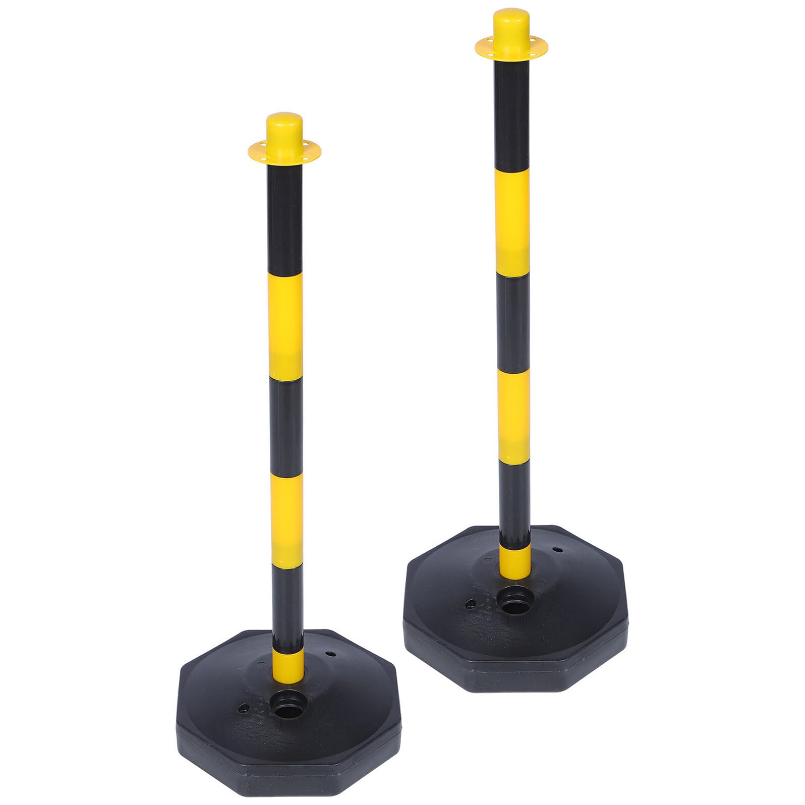 Colonna Plastica 2 Riempibile Avvertimento Pezzi di per Parcheggio | Base Cava, Altezza Regolabile, Struttura Smontabile, Effetto Segnalazione, per Garage