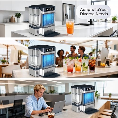 Large Capacity Ice Makers Countertop One-Click Operation Self-Cleaning Portable Ice Maker 41lbs/24H with There is A Detachable 3L Water Tank Ice Machine for Home,Bar,Office