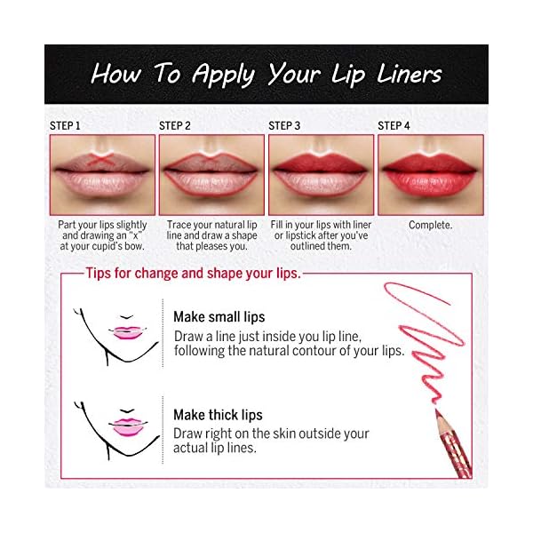 High-Pigmented-Lip-Liner-Set-Pack-of-12-Creamy-and-Smooth-2-in-1-Matte-Make-Up-Lip-Liners-Pencil-for-DailyTravelPartyWork-with-Eyeliner-Function-and-Sharpener High Pigmented Lip Liner Set - Pack of 12 Creamy and Smooth 2-in-1 Matte Make Up Lip Liners Pencil for Daily/Travel/Party/Work, with Eyeliner Function and Sharpener