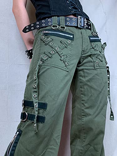 High Waist Cargo Pants Women Baggy, Multiple Pockets Relaxed Fit Straight Wide Leg Y2K Pants4