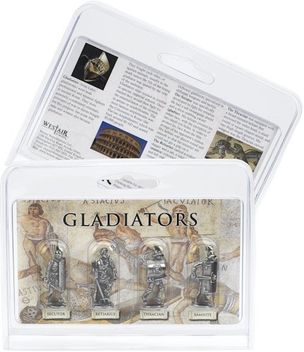 Roman Gladiators - 4 figurines (Secutor, Retiarius, Thracian, Samnite)