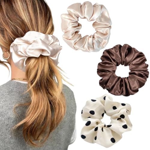 4 Coleteros Suaves de Sueño | Anti-Encrespado Otoño/Invierno, Mantén el Peinado, regalo de san valentín para mujer