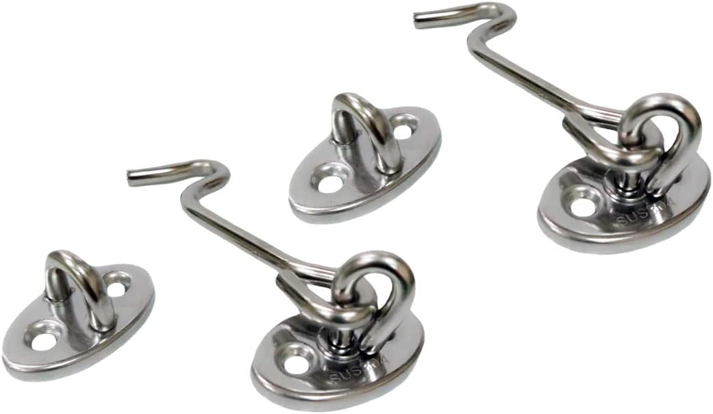 QCAA Reversible Hook, 304 Stainless Steel 360 Degree Swivel Cabin Hook