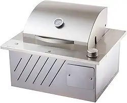 Mini Steak Churrasqueira Gás De Embutir Em Inox 304 com Tampa Abafador 54x46cm GN