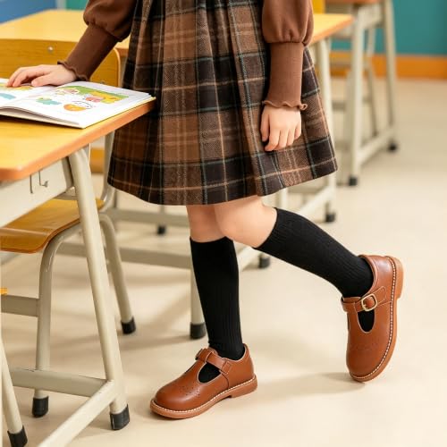 Image of GINFIVE Toddler Girls Mary Jane School Oxford Dress Flat Shoes for Wedding