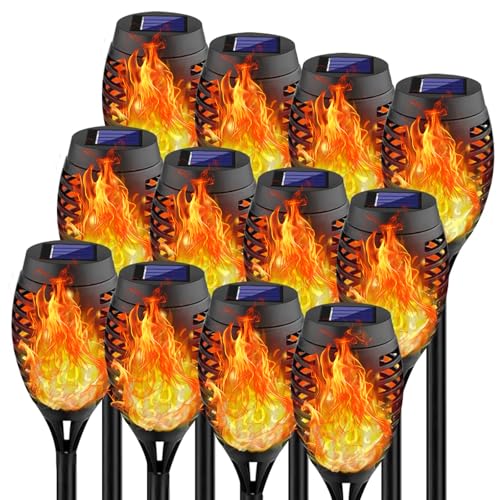 Swingers Solar Lights Outdoor,Solar Torch Lights with Flickering Flame,Waterproof Outdoor Garden...