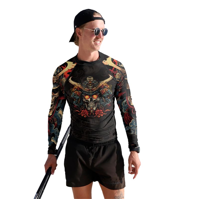 Samurai BJJ Rash Guard Men's Long Sleeve Combat Shirt MMA Jiu Jitsu No Gi Fight Wear4