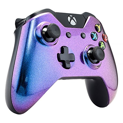 Extremerate Custom Design Unique Chameleon Purple Blue Glossy Top Shell Case Front Housing Replacement Faceplate Kits Xbox One Remote Controller Cover - Controller Not Included #TOP4