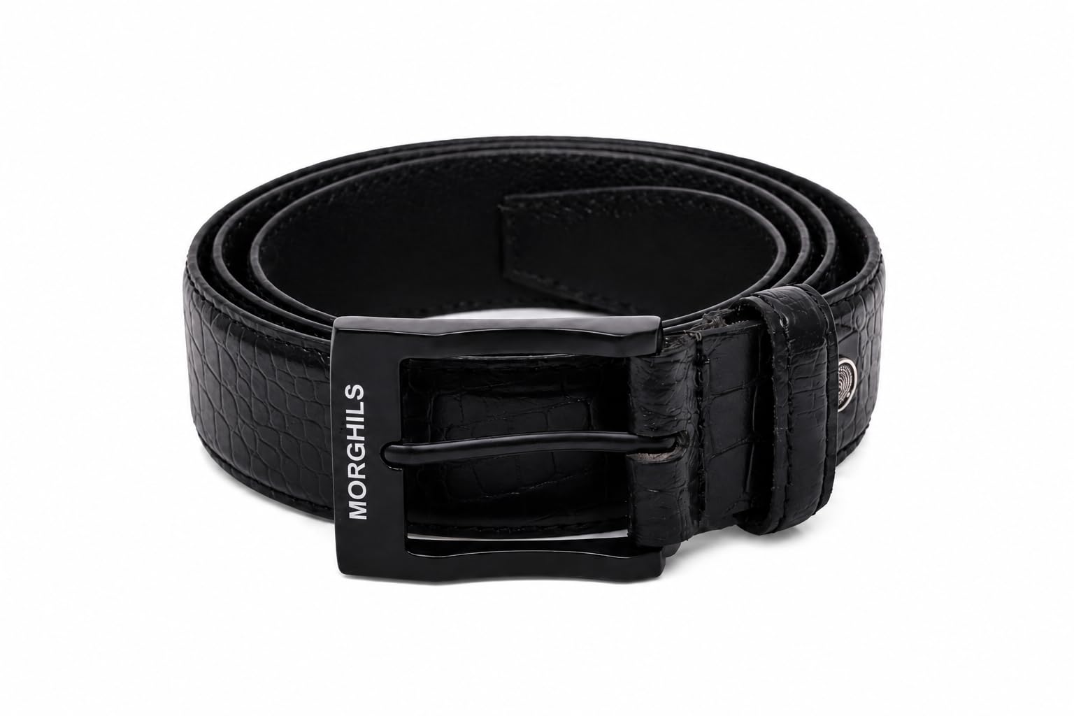 Luxury Genuine Leather Belt for Men | Crocodile Profile Strap | Elegant Pin Buckle | Formal, Business & Casual Belt-picture-25