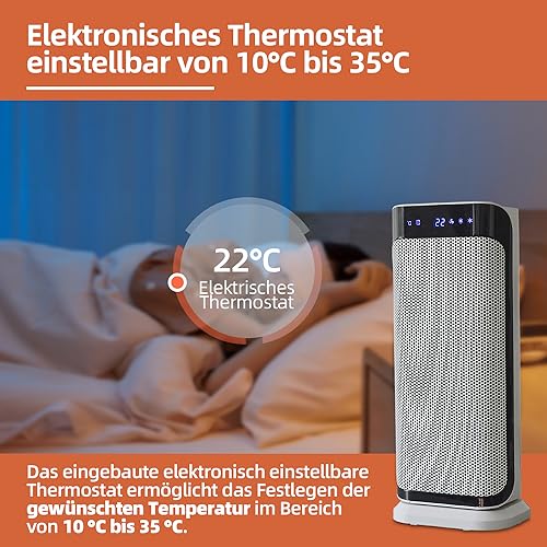 Radiateur soufflant céramique PTC 2000 W contre le froid et les courants d'air - 6