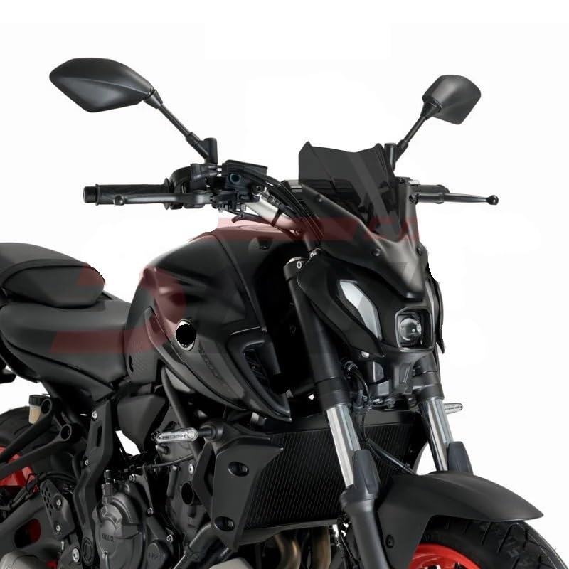 Pare-Brise Moto Aluminium CNC ZHUOWU – Protection Vent Écran Avant Pour Yamaha MT-07 MT-07 FZ-07 2018-2020 (Noir Mat)