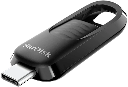 SanDisk Flash Drive USB tipo C ultra deslizante de 256 GB - até 400 MB/s, USB 3.2 geração 1, conector retrátil - SDCZ480-256G-G46