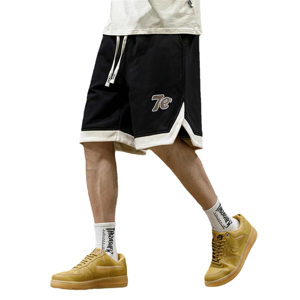 AAPAH Basketball for Casual Letter Athletic Streetwear Black Sport Short Pants Man Summer Jogger