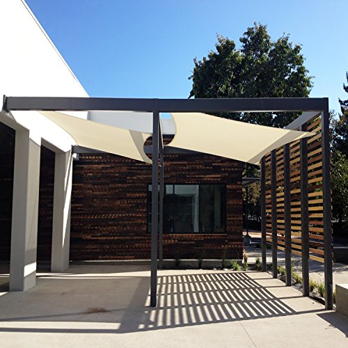 Windscreen4Less 16' X 20' Sun Shade Sail Rectangle Uv Block Canopy Perfect For Patio Backyard Porch Pergola Pool Deck Lawn Garden Beige #TOP6