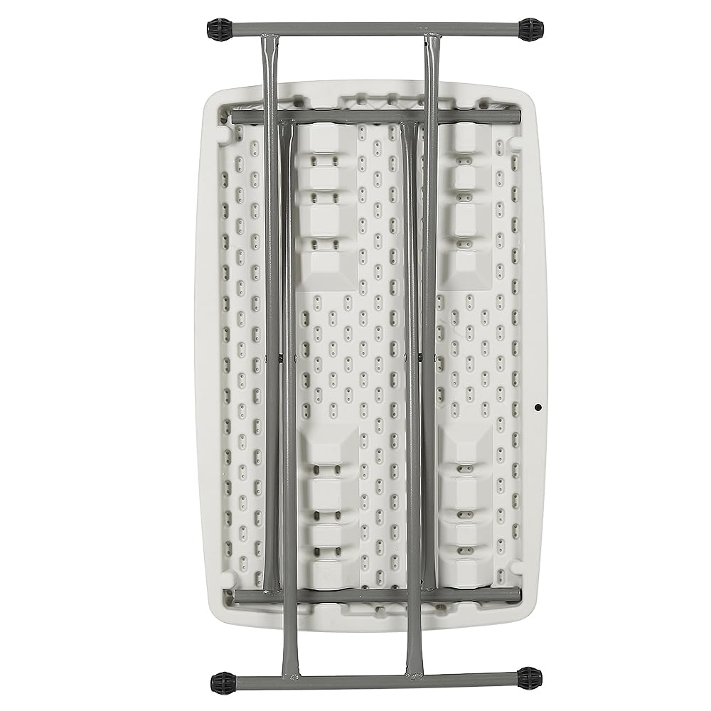 Tavolo pieghevole da campeggio 76 cm, compatto e regolabile, bianco, materiale: HDPE, superficie: 76 x 50 cm per giardino, terrazza e balcone