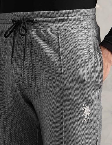 Image of U.S. POLO ASSN. Mens PR003 Chevron Cotton Stretch Lounge Track Pants