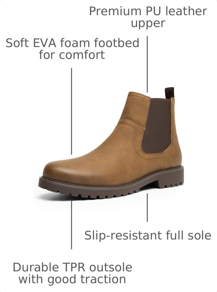 Image of CGRRBW Men's Chelsea Boots Suede Leather Casual Cowboy Boots for Men