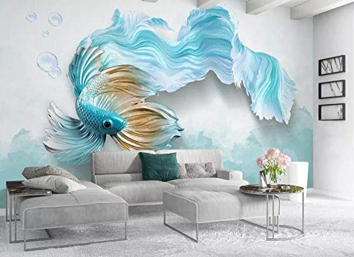 Décoration murale grand format papier peint bleu abstrait de luxe - 6