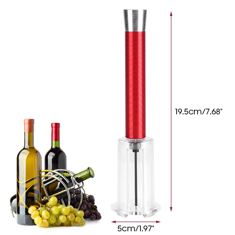 Cavatappi per vino ad aria compressa (nero/rosso). rosso in Alluminio, Idea Compleanno San
