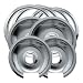 Range Kleen 1056RGE8 Style D Heavy Duty Chrome 4-Pack Drip Pans and 4-Pack Trim Rings for GE/Hotpoint