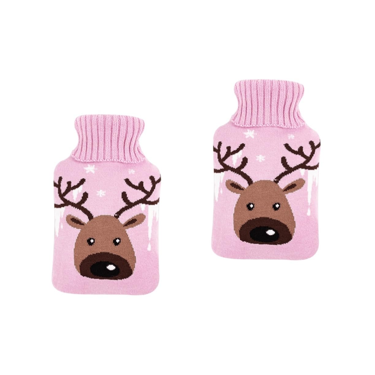 2-teiliges Wärmflaschen-Set: kuscheliger Hand-Taillenwärmer für den Winter, Weihnachtsgeschenke, schönes Design, Heiß- und Kaltwasser-Einspritzbeutel
