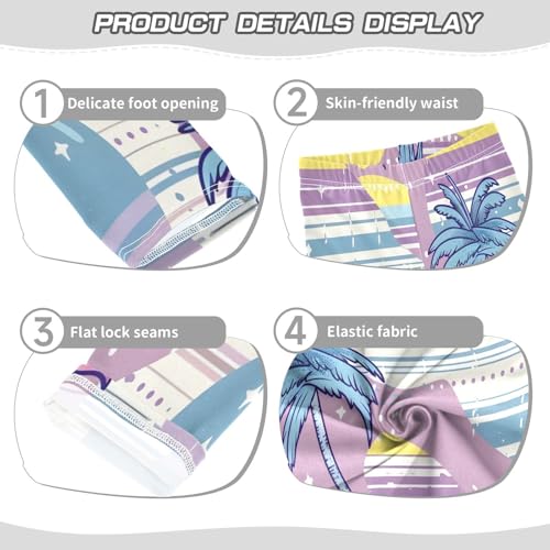 Toddler Girls Leggings Printed Yoga Pants Leggings Pink Plam Tree with Jump Dolphin for Kids3