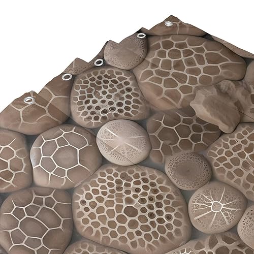 Rideau de douche imperméable fini les moisissures et sols mouillés motif pierre - 5