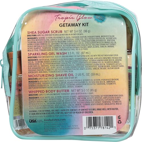 Image of Tree Hut Mini Tropic Glow Everything Shower Gift Set, Exfoliating Sugar Scrub, Foaming Gel Wash & Whipped Body Butter, Hydrating Self-Care Kit for Soft, Glowing Skin (Pack of 2)